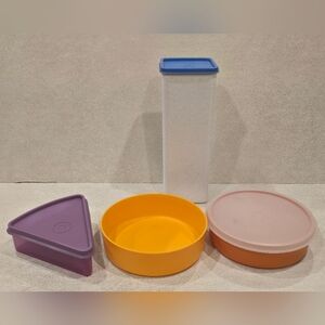 Tupperware Mixed Lot Wonder Bowls Harvest, Canister Granite, Pie Slice